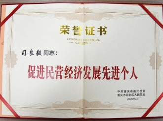心血管疾病中心主任司良毅教授获“渝北区促进民营经济发展先进个人”荣誉称号