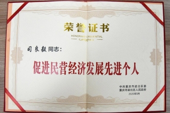 心血管疾病中心主任司良毅教授获“渝北区促进民营经济发展先进个人”荣誉称号